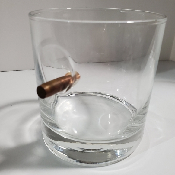 Whiskey rocks Glass bullet shooting in the side BenShot barware Mancave - Picture 3 of 8